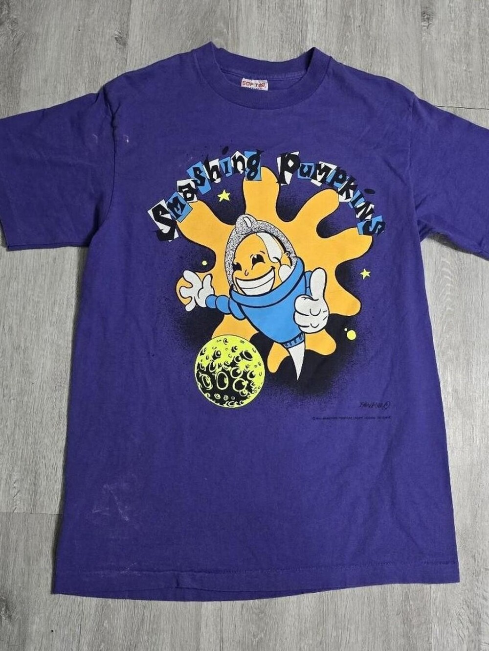 Vintage 1992 Smashing Pumpkins Starla Astronaut Tour Band Tee Grunge Purple